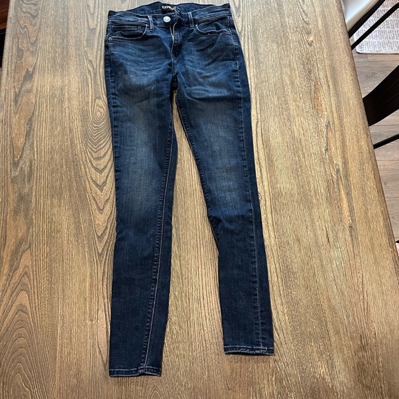 Express Supersoft Legging Jeans Mid Rise Denim Stretch Dark Wash Blue Size 4 - Picture 1 of 14